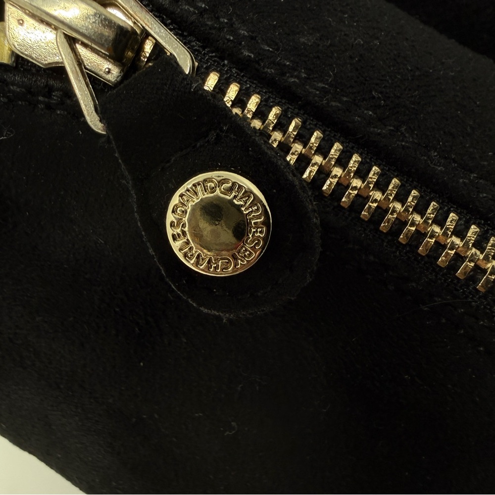 Anne Klein Jada Black Faux Suede Zipper Accent Detail Slip-On Shoes Size 10 - Picture 9 of 13